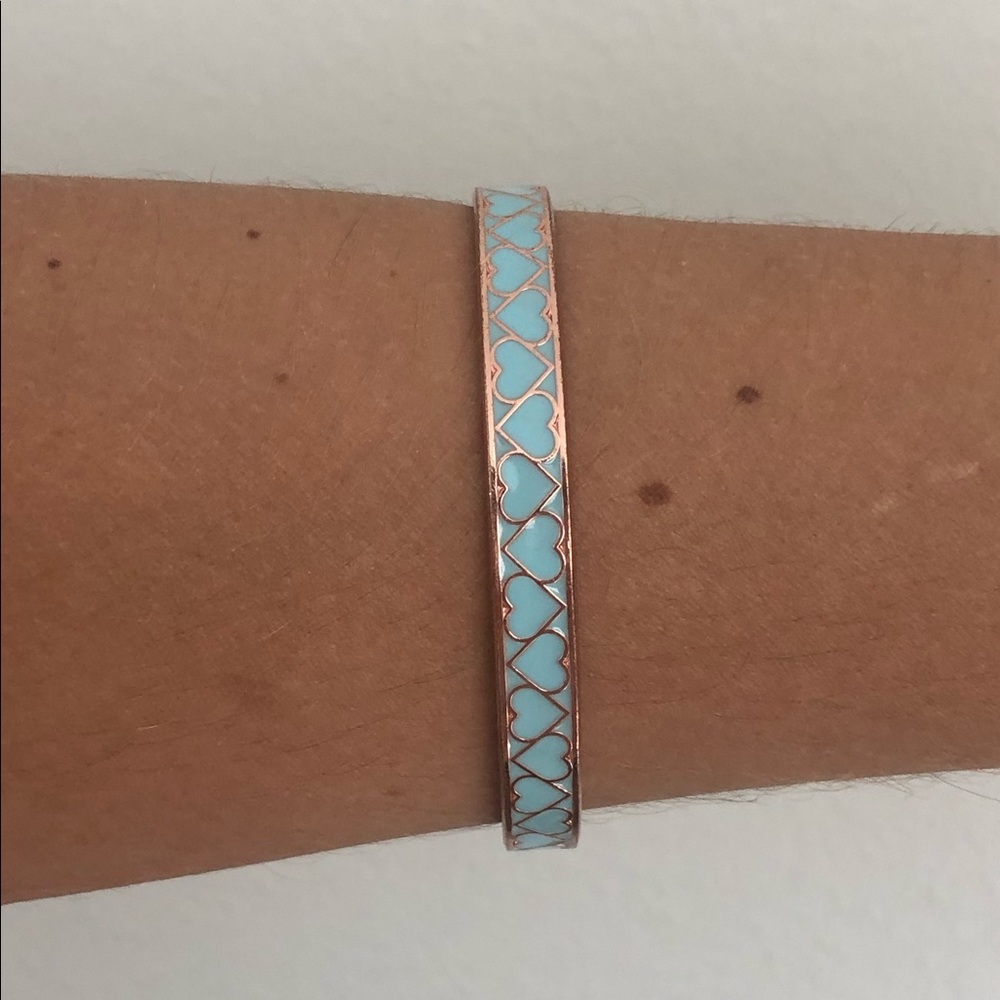 Alex and Ani teal heart cuff bracelet